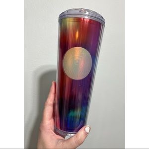 Rainbow translucent Starbucks tumbler